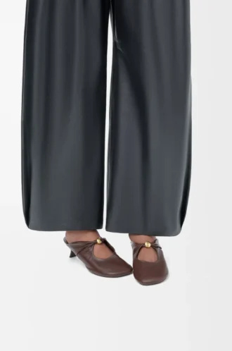 Pebble Soft Mule en piel de cordero napa Brownie