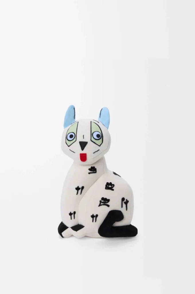 Peluche de gato en terciopelo de algodón Blanco suave Peluche de gato en terciopelo de algodón Blanco suave