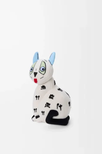 Peluche de gato en terciopelo de algodón Blanco suave Peluche de gato en terciopelo de algodón Blanco suave