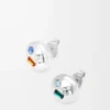 Pendientes Anagram Pebble en plata de ley y cristales Plata/Verde