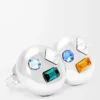 Pendientes Anagram Pebble en plata de ley y cristales Plata/Verde