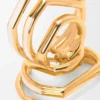 Pendientes de aro apilados en plata de ley y esmalte Oro/Marfil Pendientes de aro apilados en plata de ley y esmalte Oro/Marfil