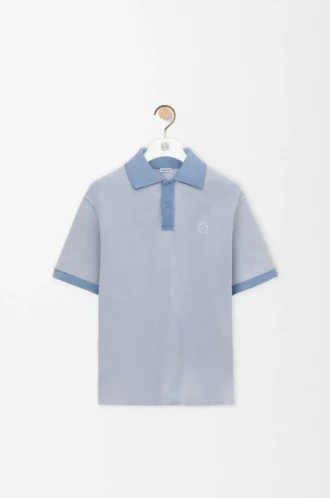 Polo de algodón azul claro