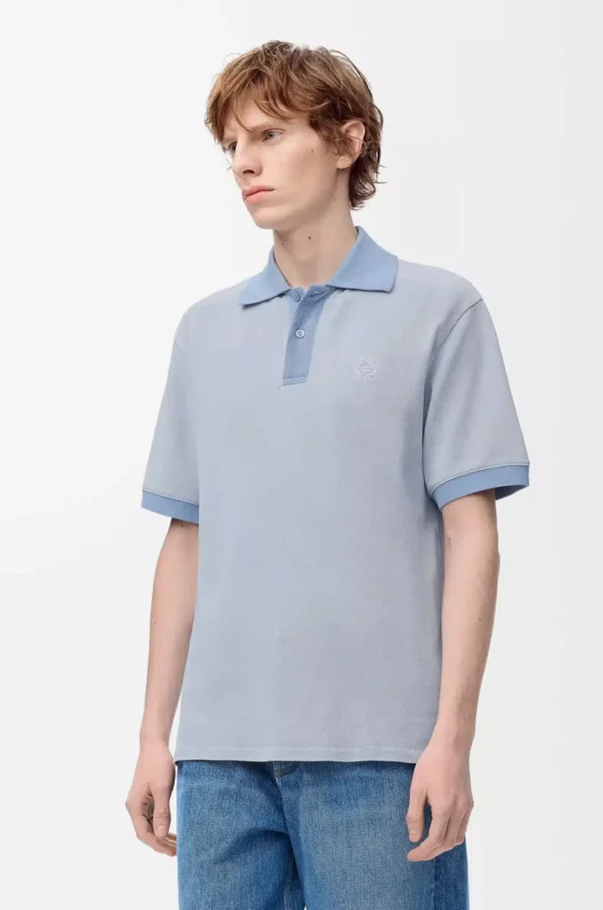 Polo de algodón azul claro Polo de algodón azul claro