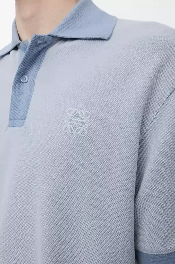 Polo de algodón azul claro Polo de algodón azul claro