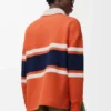 Polo de manga larga de algodón Naranja/Azul marino Polo de manga larga de algodón Naranja/Azul marino