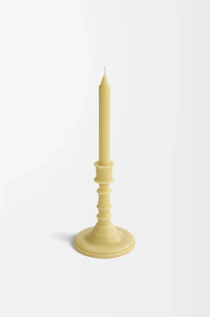 Portavelas de cera perfumado con esencia de madreselva Amarillo Portavelas de cera perfumado con esencia de madreselva Amarillo
