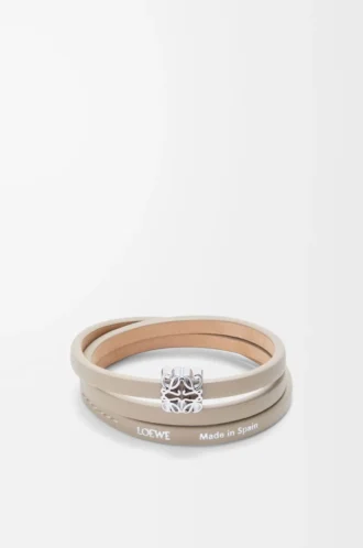 Pulsera Anagram Bombé con giro en piel de becerro Corda
