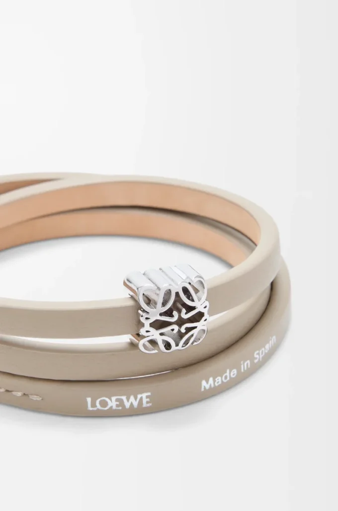 Pulsera Anagram Bombé con giro en piel de becerro Corda Pulsera Anagram Bombé con giro en piel de becerro Corda