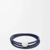 Pulsera Pebble en piel de becerro azul abismo Pulsera Pebble en piel de becerro azul abismo