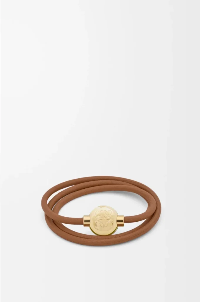 Pulsera Pebble en piel de becerro Warm Desert/Gold Pulsera Pebble en piel de becerro Warm Desert/Gold
