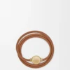 Pulsera Pebble en piel de becerro Warm Desert/Gold Pulsera Pebble en piel de becerro Warm Desert/Gold