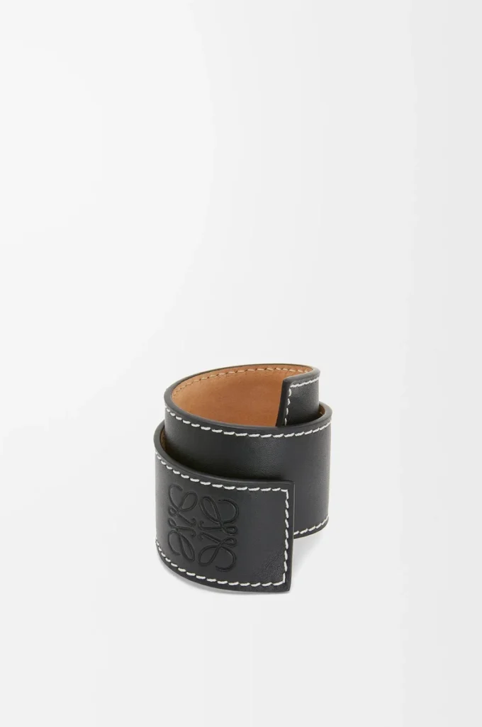 Pulsera slap en piel de becerro negra Pulsera slap en piel de becerro negra