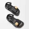 Sandalia Fussbett Pebble en suave piel de becerro. Negro Sandalia Fussbett Pebble en suave piel de becerro. Negro
