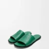 Sandalias Flex Anagram de piel de becerro suave, color verde Sandalias Flex Anagram de piel de becerro suave, color verde