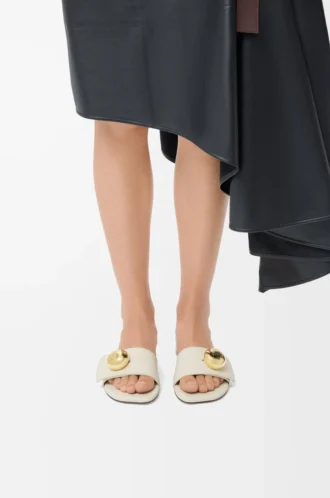 Sandalias Pebble de piel de becerro suave color sal marina