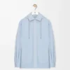 Sobrecamisa con capucha de algodón azul claro Sobrecamisa con capucha de algodón azul claro