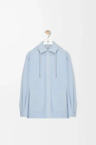 Sobrecamisa con capucha de algodón azul claro