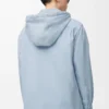 Sobrecamisa con capucha de algodón azul claro Sobrecamisa con capucha de algodón azul claro
