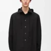 Sobrecamisa con capucha de algodón Negro