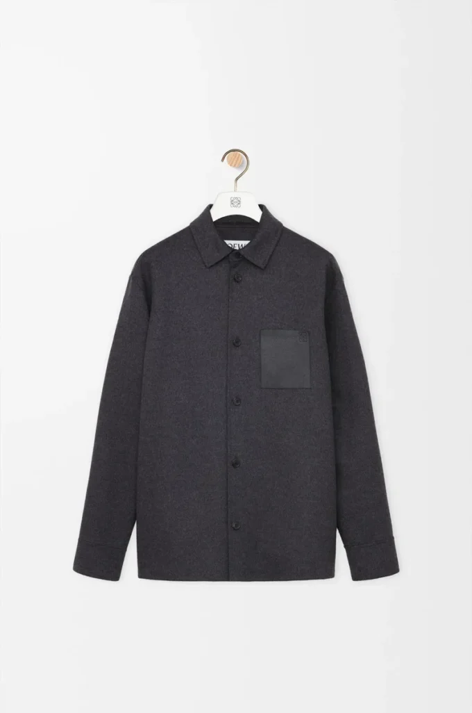 Sobrecamisa de lana y cachemira Charcoal Melange Sobrecamisa de lana y cachemira Charcoal Melange