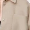 Sobrecamisa de lana y cachemira en color beige claro jaspeado Sobrecamisa de lana y cachemira en color beige claro jaspeado
