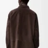 Sobrecamisa de piel de becerro ante marrón oscuro Sobrecamisa de piel de becerro ante marrón oscuro