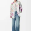 Sobrecamisa en denim blanco/rosa Sobrecamisa en denim blanco/rosa