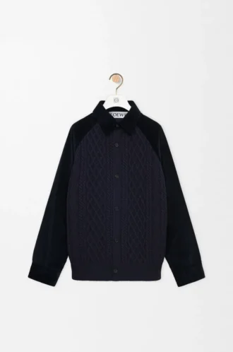 Sobrecamisa híbrida de algodón y lana Azul marino oscuro/Marino