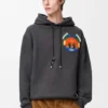 Sudadera con capucha de algodón gris oscuro jaspeado