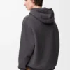 Sudadera con capucha de algodón gris oscuro jaspeado