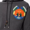 Sudadera con capucha de algodón gris oscuro jaspeado