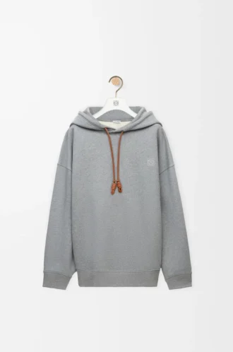 Sudadera con capucha de corte holgado en algodón gris melange