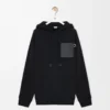 Sudadera con capucha de corte holgado en algodón negro