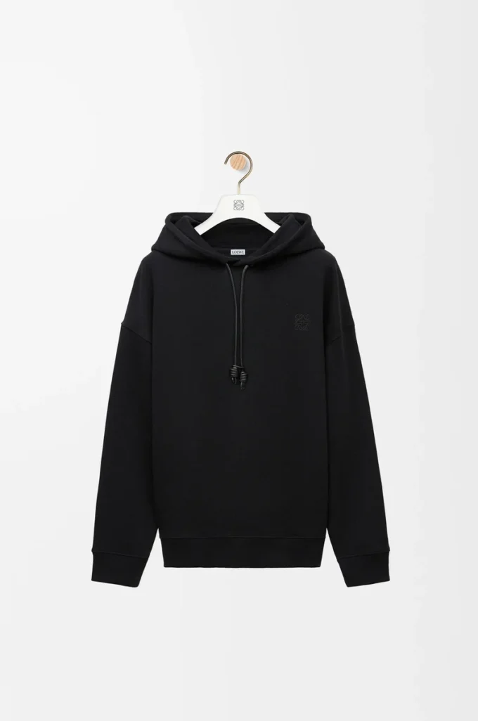 Sudadera con capucha de corte holgado en algodón negro