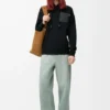 Sudadera con capucha de corte holgado en algodón negro