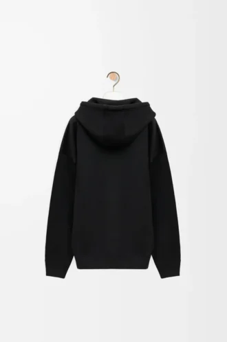 Sudadera con capucha de corte holgado en algodón negro
