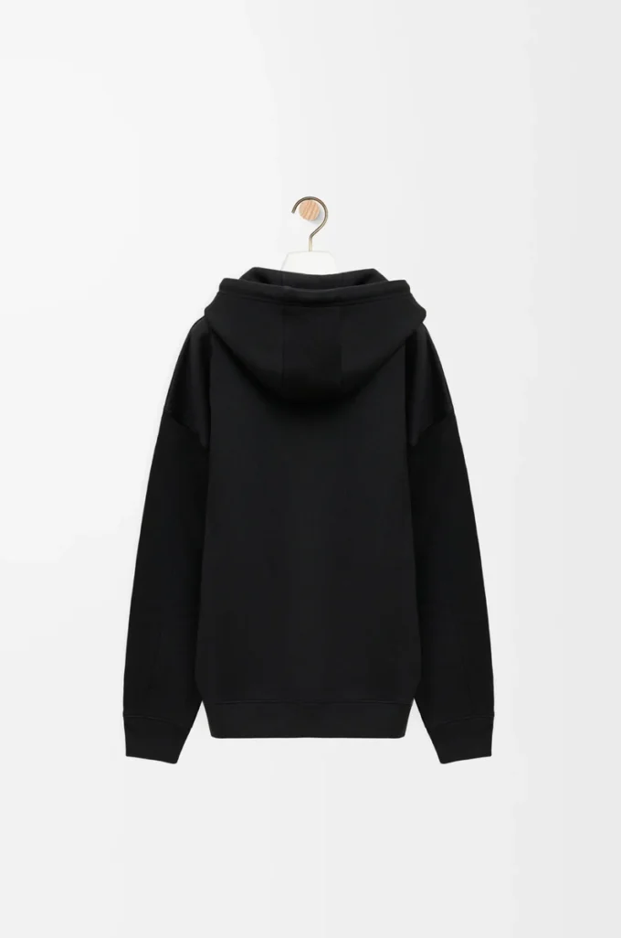 Sudadera con capucha de corte holgado en algodón negro