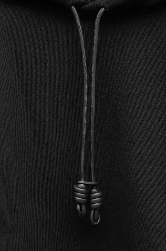 Sudadera con capucha de corte holgado en algodón negro