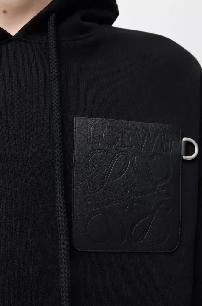 Sudadera con capucha de corte holgado en algodón negro