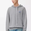 Sudadera con capucha de lana gris jaspeado claro Sudadera con capucha de lana gris jaspeado claro