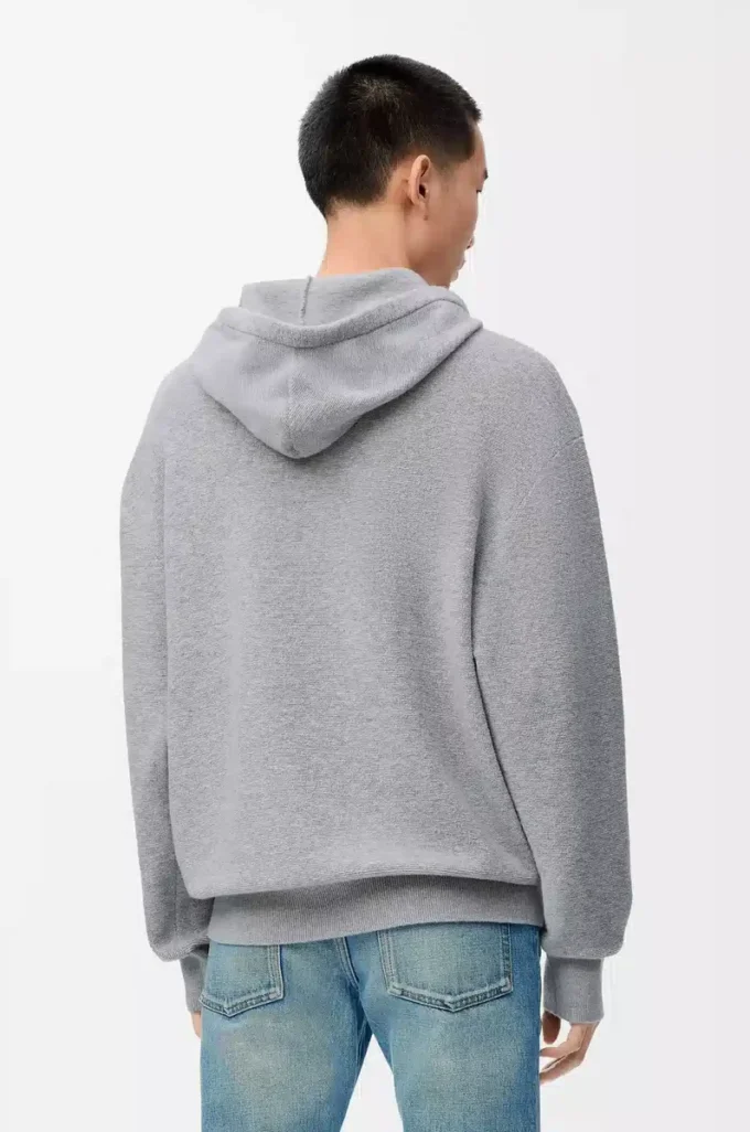 Sudadera con capucha de lana gris jaspeado claro Sudadera con capucha de lana gris jaspeado claro