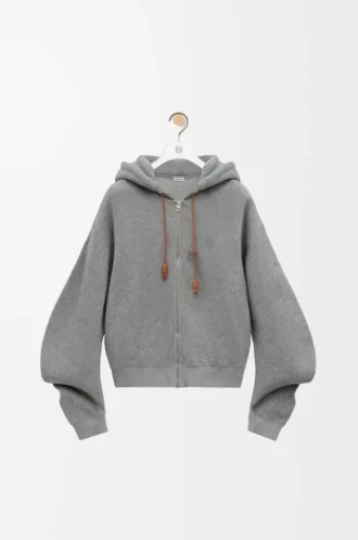 Sudadera con capucha Flamenco de algodón y cachemira Gris