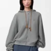 Sudadera con capucha Flamenco de algodón y cachemira Gris Sudadera con capucha Flamenco de algodón y cachemira Gris