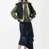 Sudadera con capucha Flamenco de algodón y cachemira Verde caqui