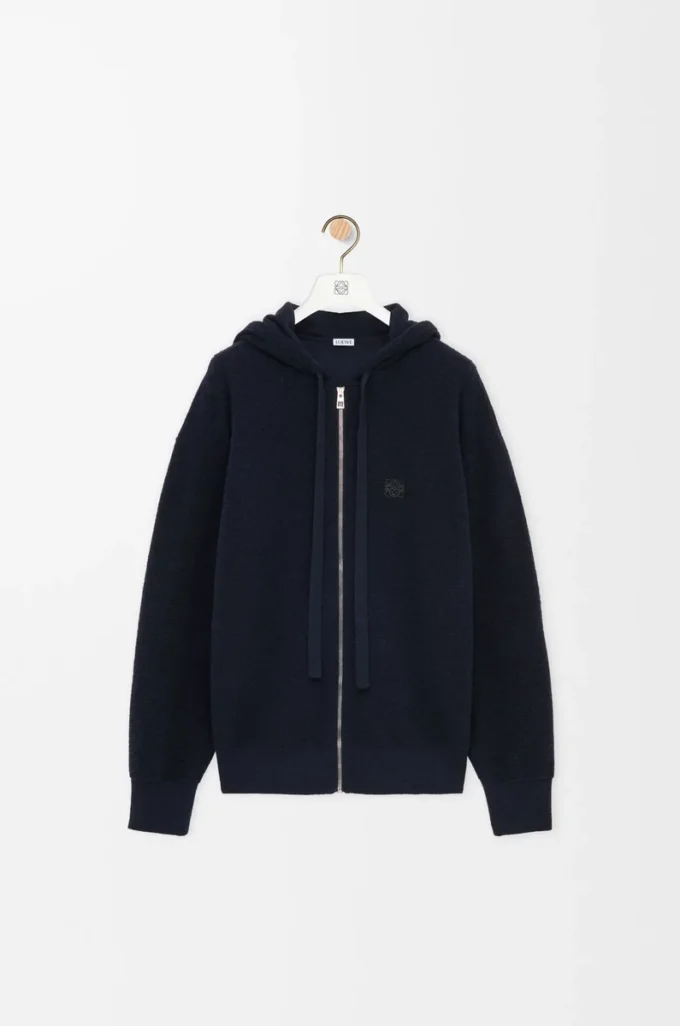 Sudadera con capucha y cremallera Anagram de lana azul marino Sudadera con capucha y cremallera Anagram de lana azul marino
