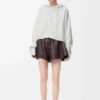 Sudadera con capucha y cremallera Anagram de lana Blanca