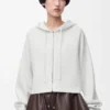 Sudadera con capucha y cremallera Anagram de lana Blanca