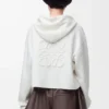 Sudadera con capucha y cremallera Anagram de lana Blanca