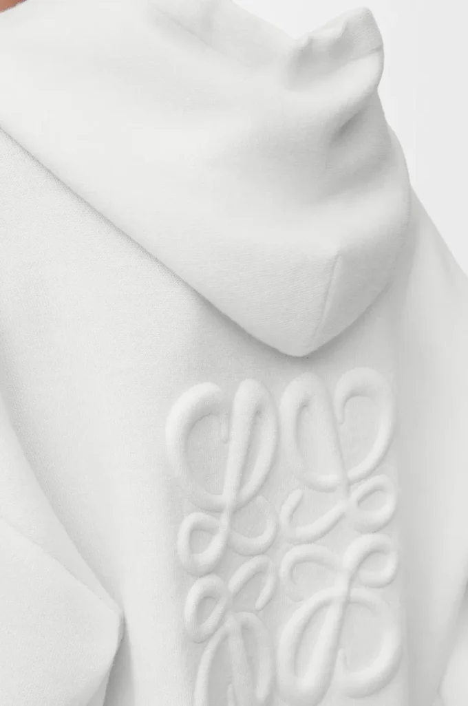Sudadera con capucha y cremallera Anagram de lana Blanca